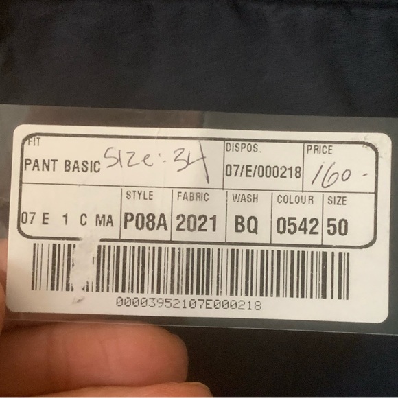 NWT Men’s Italian CROSBY HALLEN & COBB Cotton Pants Flat Front Long Inseam 34x35 - Picture 10 of 13